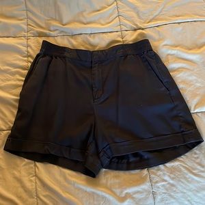 Black Lightweight Elastic-Waist Shorts